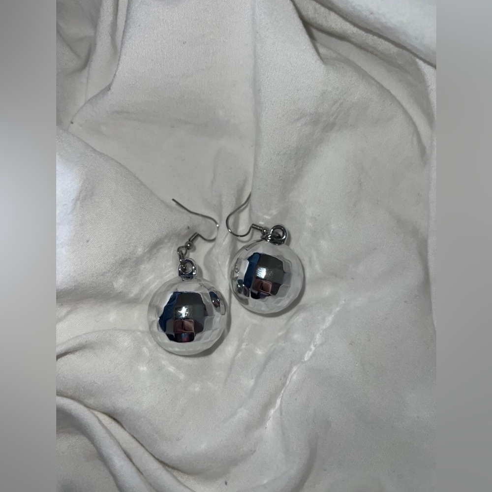 Silver Mirrorball Earrings